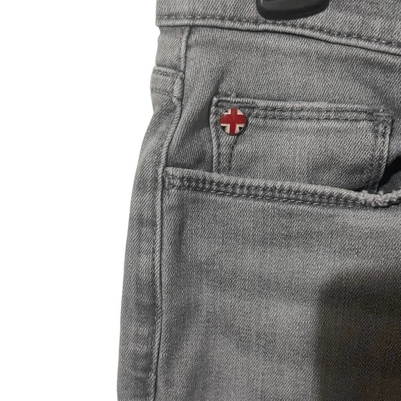 Hudson Natalie Graveyard Gray Lightly Distressed Cropped Bootcut Jeans - Picture 5 of 11